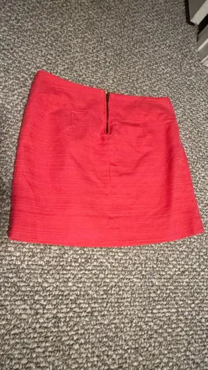 J. Crew Coral Textured Mini Skirt 100% cotton size 4 thumbnail 3