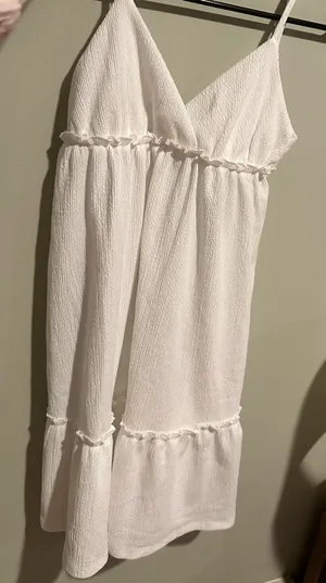 H&M white mini beach dress thumbnail 1