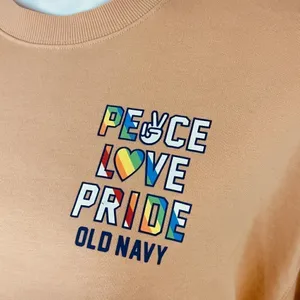 Old Navy Peace Love Pride Crewneck Sweatshirt Peach Tan‎ XXL Plus Size thumbnail 3