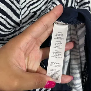 Chico's Zebra Two-In-One Top Medium Chico's 1‎ Workwear Casual Effortless Office thumbnail 5