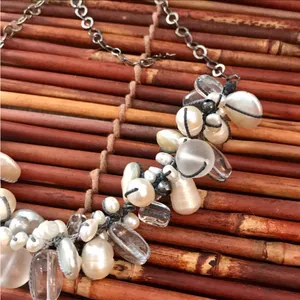 Silpada Sterling Silver Pearl & Glass Beaded Oxidized Necklace. thumbnail 5