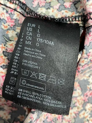 H&M Black Floral Midi Dress with Pink and Cream Accents thumbnail 7