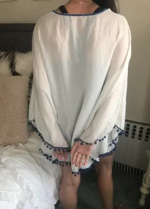 Italian Pom Pom Coverup White thumbnail 5