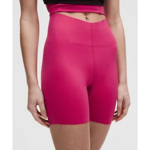 NWT Lululemon Glow Up High Rise Biker Shorts Compression Size 8 Pink Raspberry thumbnail 2