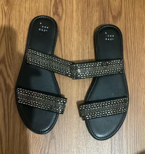 a new day Black Slide Sandals with Sparkle Straps thumbnail 1