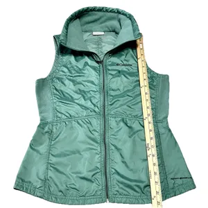 Columbia Mix It Around Vest Womens XS Teal Mint Green Quilted Fleece Omni-Shield thumbnail 5