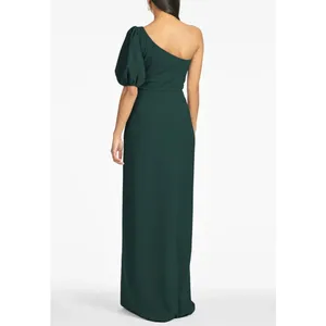Sachin & Babi Women’s Plus 18W Emerald Green Nadia Gown One Shoulder Puff Sleeve thumbnail 12