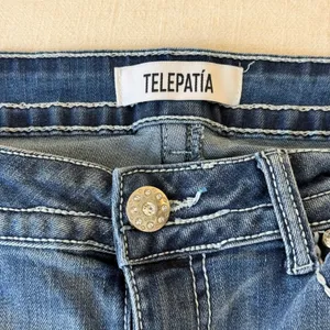 Telepatia Y2K McBling Bootcut Jeans 9/29 Rhinestone Embellished Pockets thumbnail 9
