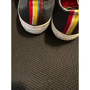 Converse Low Top Sneakers Floral Black Gold‎ Eyelet Multi-Color Stripe Size 6 thumbnail 4