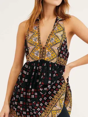 Free People Charlotte Sleeveless Tunic Top Large thumbnail 3