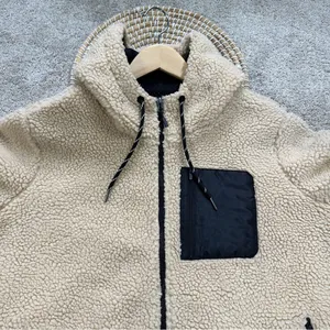 Eddie Bauer Women’s Chilali Fleece Full Zip Jacket Hooded Sherpa in Beige 2XL thumbnail 3