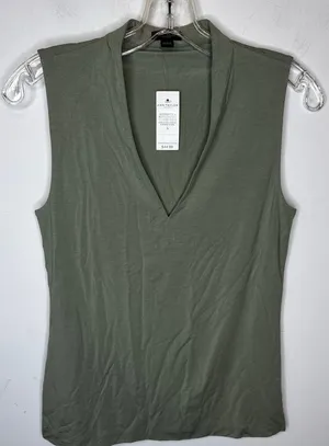 Brand New Ann Taylor Sample Women's Size Small Seamoss Green V Neck Tank Top thumbnail 1