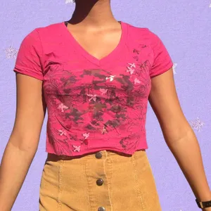 Source Unknown Sheer Pink Crop Top thumbnail 1