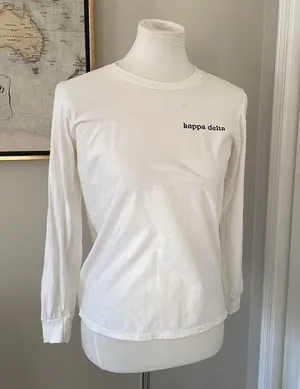 White Long Sleeve Fitted Kappa Delta T Shirt thumbnail 1