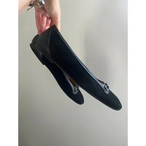 Black Suede Leather Loafers size 10 Parker Flats Office Chic Minimalist Preppy thumbnail 6