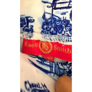 Kaeli Smith Tucker Pants Womens XXS-S Navy White The Palm Toile Wide‎ Leg NWT thumbnail 5