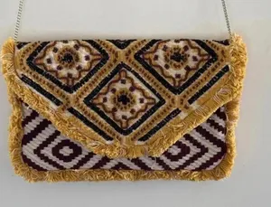 Promod Multi Beaded Fringe Clutch medium multicolor Gold thumbnail 8