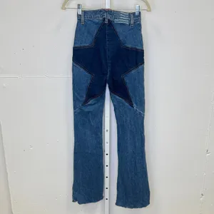 Revice Denim Star Patchwork‎ Flare Jeans Blue High Rise Size 25 Boho Festival thumbnail 4