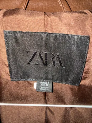 Faux Leather Brown Jacket ZARA thumbnail 3