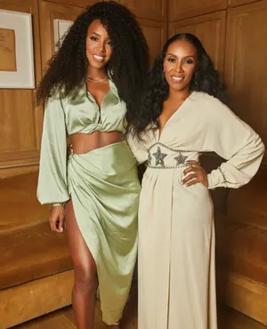 House Of CB TOSCA SAGE SILKY SATIN PLUNGE BLOUSON TOP & CONSTANCE SAGE SILKY SATIN DRAPED SKIRT set in sage thumbnail 3