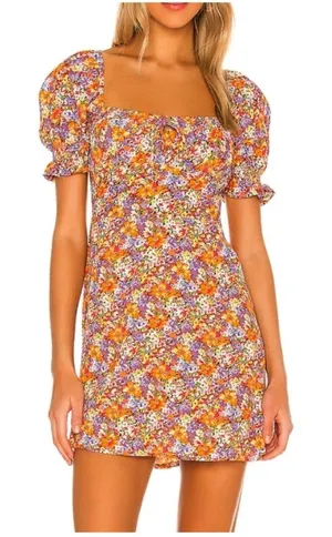 Faithfull Brand Iris Mini Dress Meja Floral Sweetheart Bust Milkmaid Romantic XS thumbnail 1