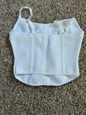 Urban Outfitters White Corset Style Top thumbnail 2