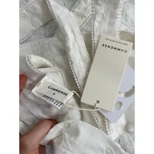NEW Commense White Embroidered Eyelet Lace Feminine Bustier Crop Top S thumbnail 4