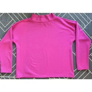 LOFT Outlet Magenta Pink Cozy Mock Neck Fleece Pullover Sweatshirt Large NWOT thumbnail 8
