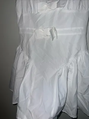 Corset Cute Bow Decor V-Neck A-Line Ruffle Mini Dress, Vacation, Date, Romantic thumbnail 7