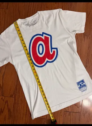 Nostalgia co Mitchell & Ness ATL Braves White T-Shirt - Size L thumbnail 8