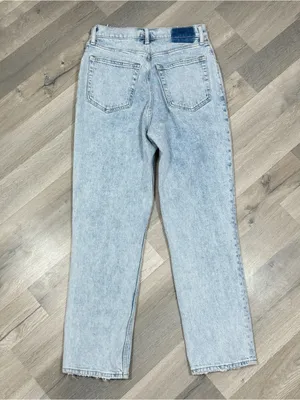 Abercrombie & Fitch 90s‎ Straight High Rise Crossover Jeans Stone Wash Blue 8 thumbnail 8