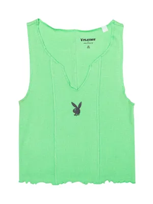 Pacsun x Playboy Green Notched Tank Top thumbnail 1