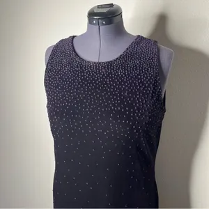 Vintage AGB Dark Purple Beaded Velvet Sleeveless Maxi Dress Whimsigoth Wedding thumbnail 5