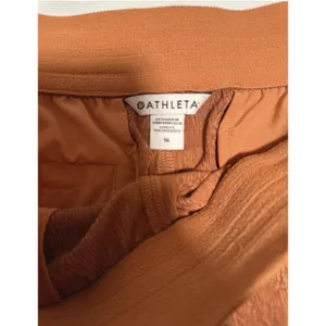 Athleta $78 Echo Textured Shorts Sz 16 rich terracotta orange rust thumbnail 4