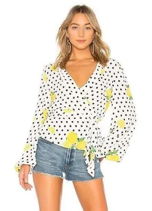 LOVERS + FRIENDS Mikayla‎ 🍋 Wrap Top thumbnail 1