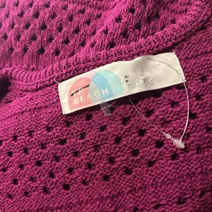 NWOT FREE PEOPLE BEACH Mairead Fauxchet Crochet Knit Top Purple thumbnail 4