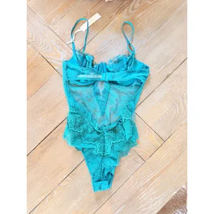 NWT Victoria's Secret Lace Underwire Teddy Bodysuit Womens Teal Medium thumbnail 3