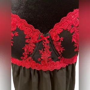 Madison Intimates Victorian Goth Witchy Floral Lace Bustier Lingerie Slip Dress thumbnail 3
