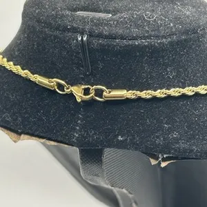 Mens Rope Chain 3mm 22 Inch Real Gold Solid Miami Plated Hip Hop Durable New thumbnail 4