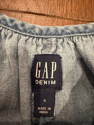 GAP Chambray Blue Denim Maxi Button-Front Dress Size Small - C11-734 thumbnail 5