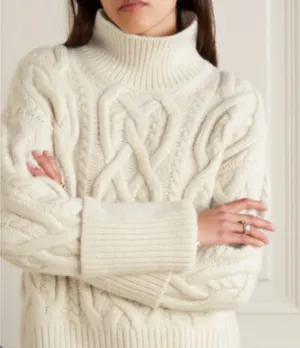 Citizens of Humanity Zola Aran Cable-Knit Chunky Turtleneck Sweater Sz XS/S thumbnail 1