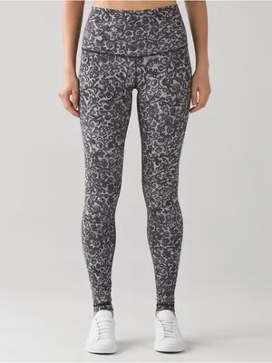 Lululemon Wunder Under Pant (Hi-Rise) Mini Cinder Lace White Black Size 4 thumbnail 7