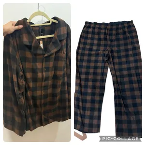 Skims Size 4X Plaid Sleep Set Jasper Buffalo Check Holiday Brown pajamas no box thumbnail 3