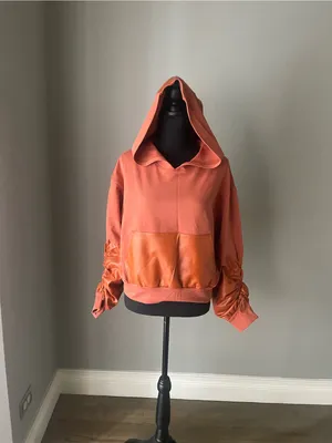 NOLI Burnt Orange Vegan Leather Hoodie thumbnail 4