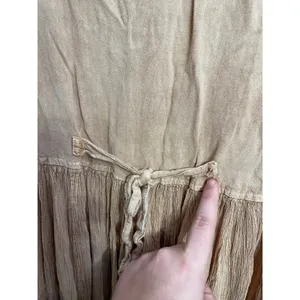 Vintage 90s MPH Embroidered Crinkle Gauze Maxi Dress Boho Hippie‎ Artsy Ren Fair thumbnail 5