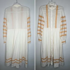 Sezane Embroidered Midi Shirt Dress Size 38/M thumbnail 2