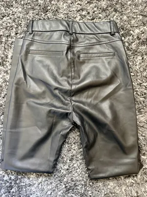 Zara Black Faux Leather Skinny Jeans thumbnail 4