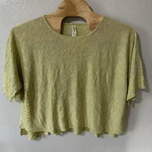Anthropologie Medium Alica‎ Shimmer Metallic Shirt Yellow Linen Blend Oversized thumbnail 1
