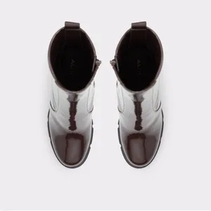 NEW ALDO Llana Women's Platform Heeled Ankle Boots Chocolate Brown thumbnail 5