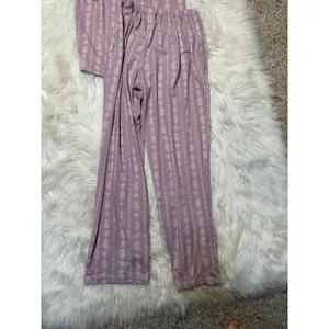 Berkshire Homewear Women's Size Small Silky Smooth Henley Pajama Set Lilac Rose thumbnail 8